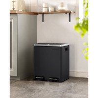Produktbild för Trash Can Black, Black/stainless Steel 41x36x47cm