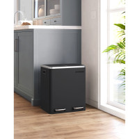 Produktbild för Trash Can Black, Black/stainless Steel 41x36x47cm