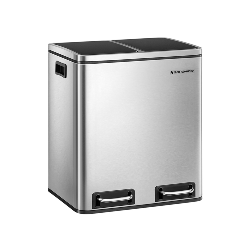 Produktbild för Trash Can Silver, Black 41x36x47cm