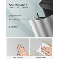 Produktbild för Trash Can Silver, Black 61x41x49cm