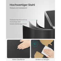 Produktbild för Trash Can Black 59x36x65cm