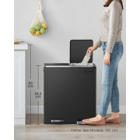 Produktbild för Trash Can Black 59x36x65cm