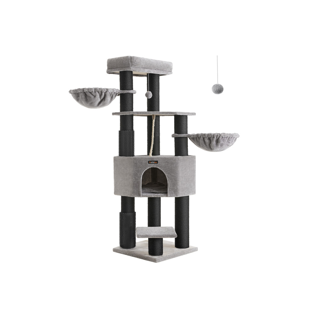 Produktbild för Cat Tree Grey 50x50x160cm