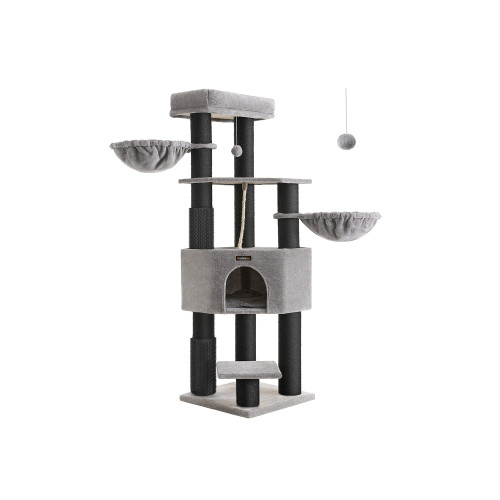 FEANDREA Cat Tree Grey 50x50x160cm