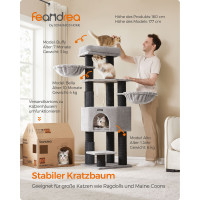 Produktbild för Cat Tree Grey 50x50x160cm