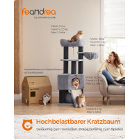 Produktbild för Cat Tree Grey 50x50x141cm