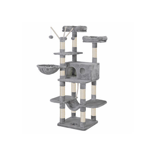 FEANDREA Cat Tree Grey, Shallow 50x50x164cm