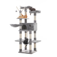 Produktbild för Cat Tree Grey, Shallow 50x50x164cm