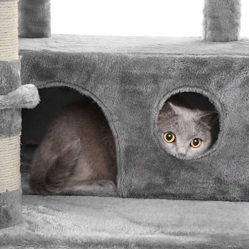 Produktbild för Cat Tree Grey, Shallow 50x50x164cm
