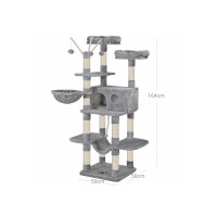 Produktbild för Cat Tree Grey, Shallow 50x50x164cm