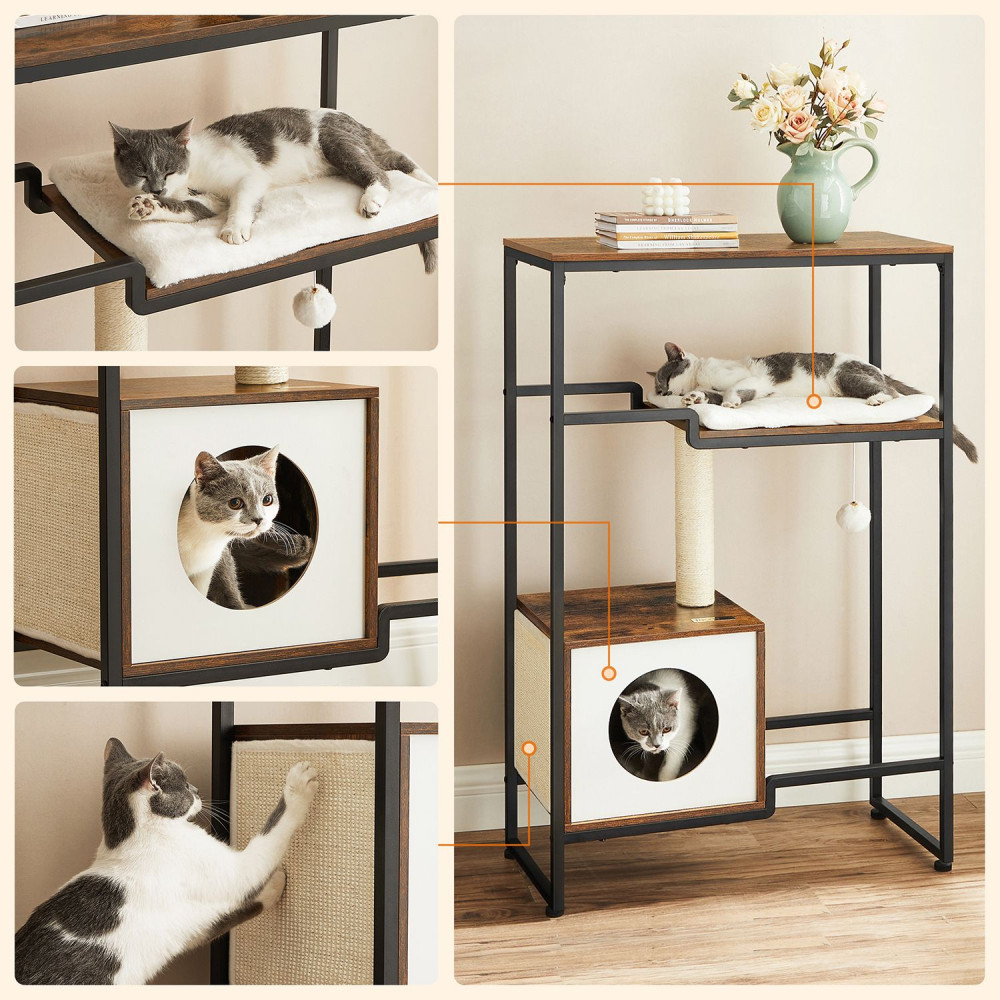 Produktbild för Cat Tree X: Antique 74x34x114cm