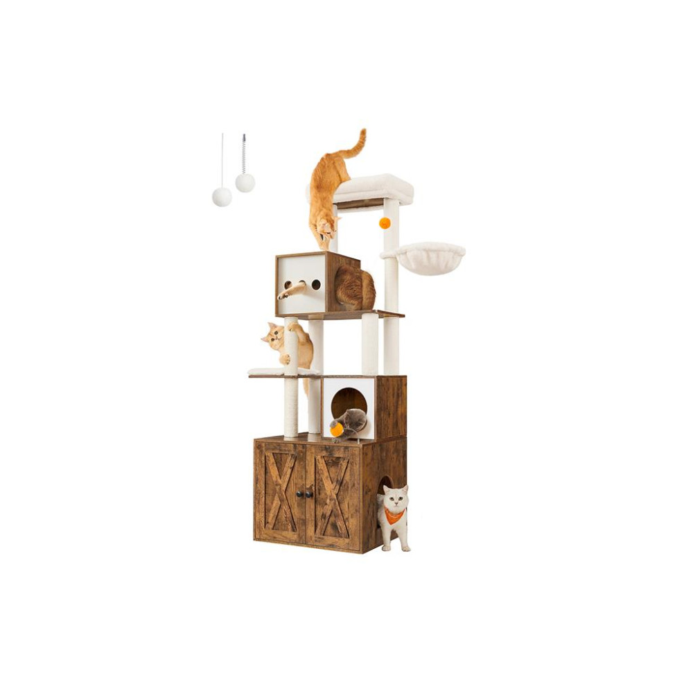 Produktbild för Cat Tree Yellowish Brown 60x52x183cm