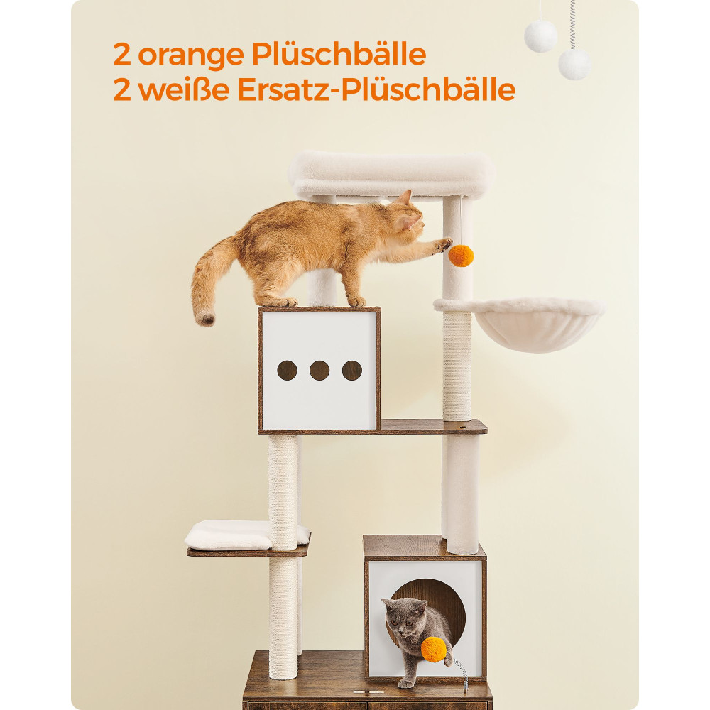 Produktbild för Cat Tree Yellowish Brown 60x52x183cm