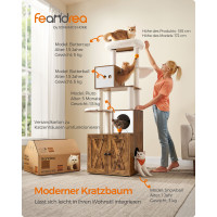 Produktbild för Cat Tree Yellowish Brown 60x52x183cm