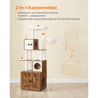 Produktbild för Cat Tree Yellowish Brown 60x52x183cm