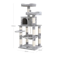 Produktbild för Cat Tree Grey 143x55x45cm