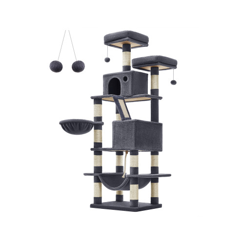 FEANDREA Cat Tree Grey 55x45x165cm