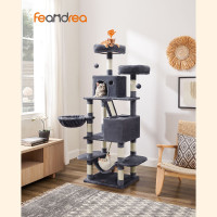 Produktbild för Cat Tree Grey 55x45x165cm