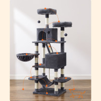 Produktbild för Cat Tree Grey 55x45x165cm