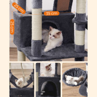 Produktbild för Cat Tree Grey 55x45x165cm