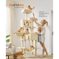 Produktbild för Cat Tree Milky Coffee Color 60x50x206cm