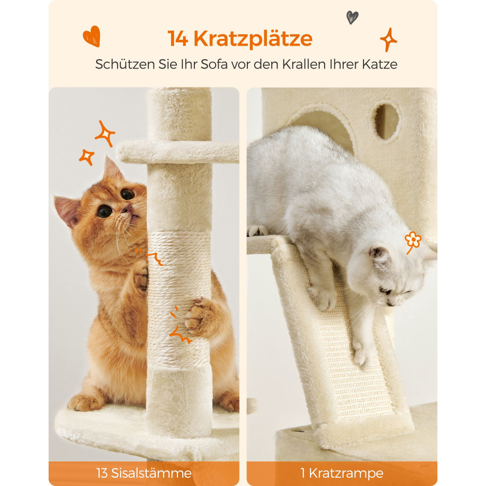 Produktbild för Cat Tree Milky Coffee Color 60x50x206cm