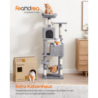 Produktbild för Cat Tree Light Grey 49×40×150cm
