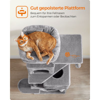 Produktbild för Cat Tree Light Grey 49×40×150cm