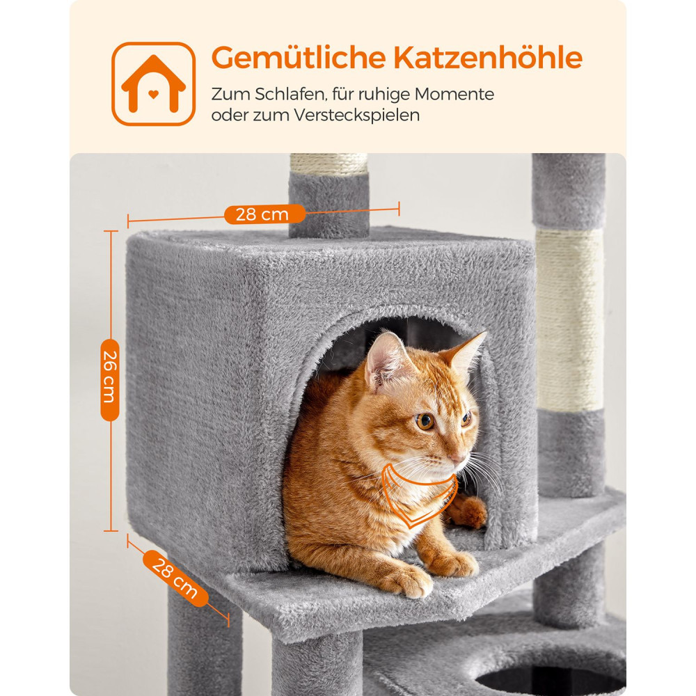Produktbild för Cat Tree Light Grey 49×40×150cm