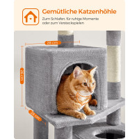 Produktbild för Cat Tree Light Grey 49×40×150cm