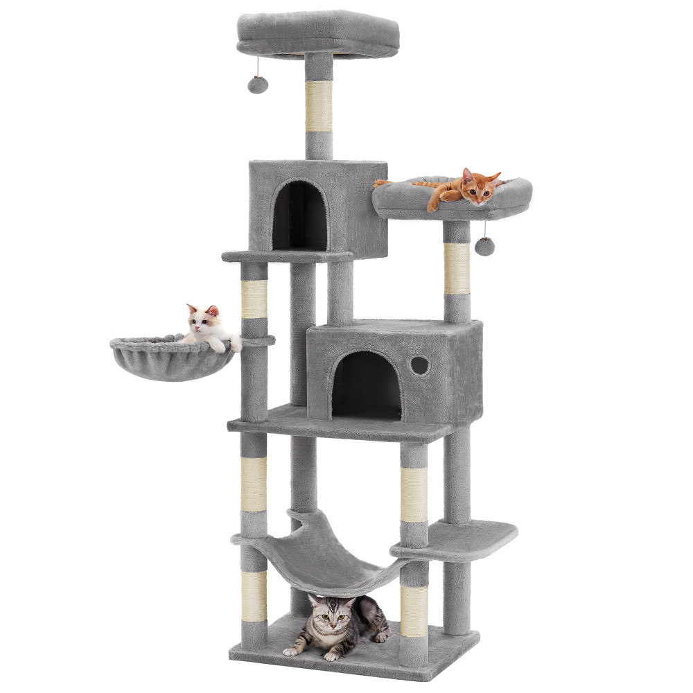 Produktbild för Cat Tree Grey 110x67x196cm