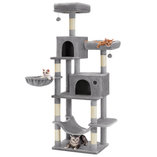 FEANDREA Cat Tree Grey 110x67x196cm