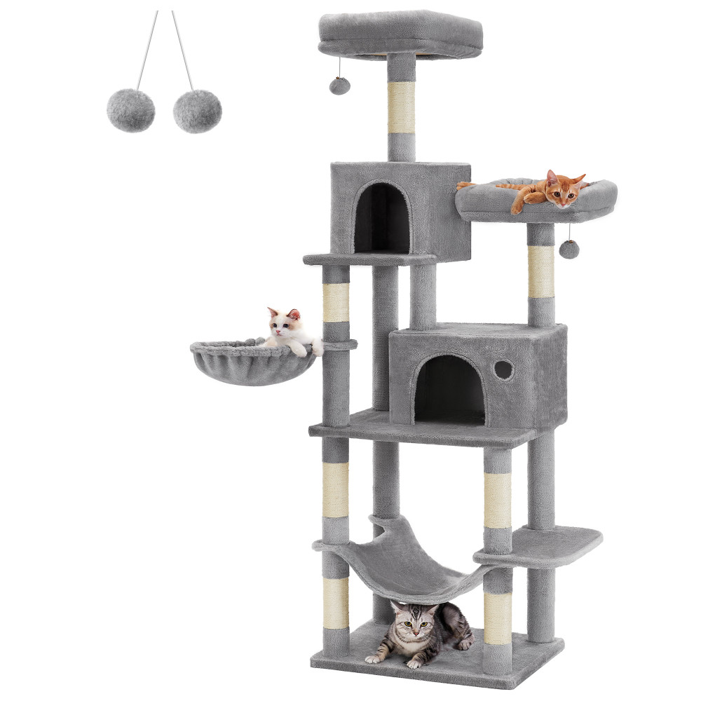 Produktbild för Cat Tree Grey 110x67x196cm