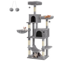 Produktbild för Cat Tree Grey 110x67x196cm