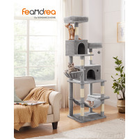 Produktbild för Cat Tree Grey 110x67x196cm