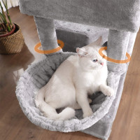 Produktbild för Cat Tree Grey 55x40x164cm