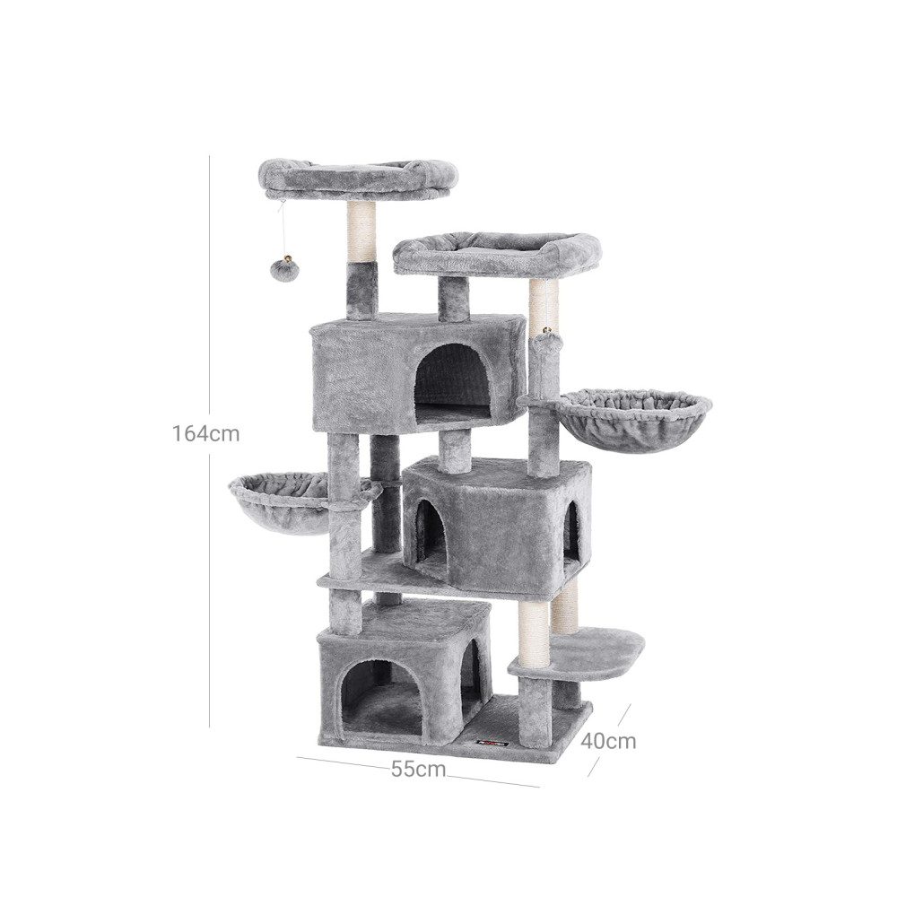 Produktbild för Cat Tree Grey 55x40x164cm