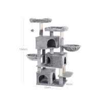 Produktbild för Cat Tree Grey 55x40x164cm