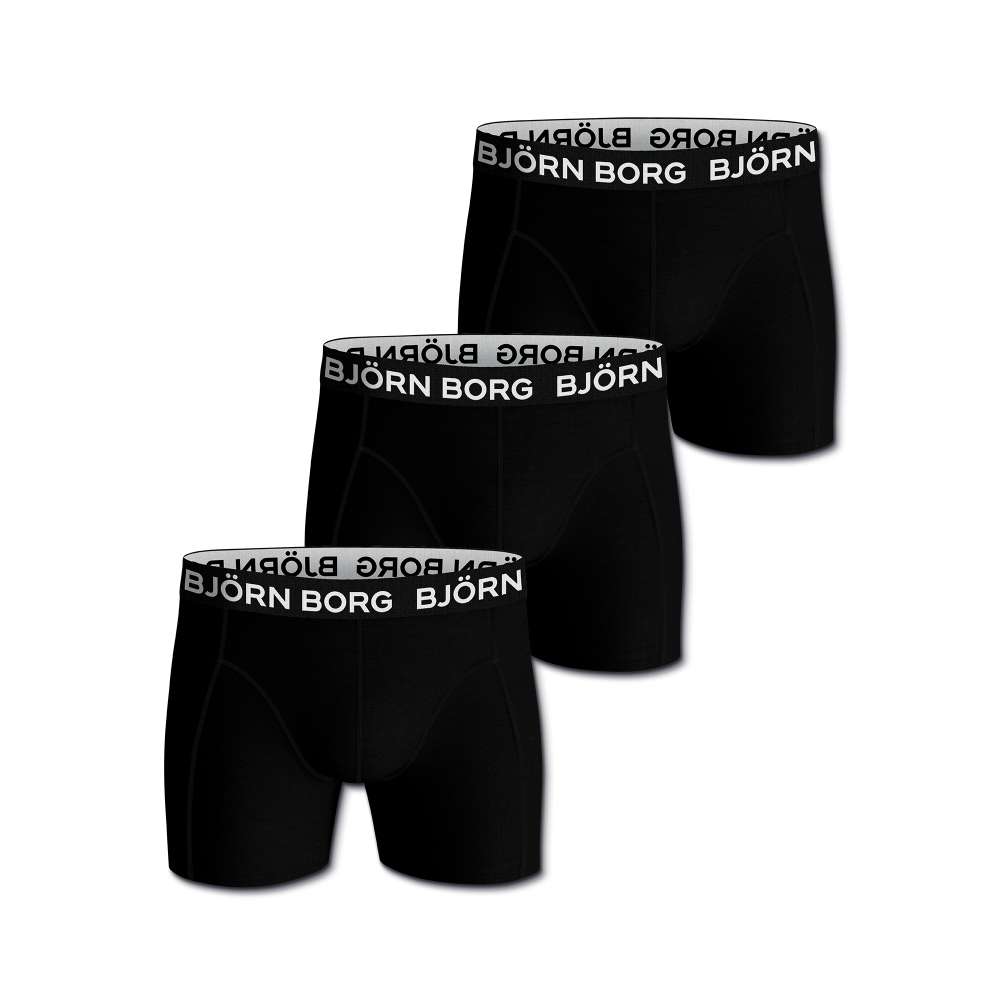 Produktbild för Boxer Solid 3-p Underwear Black Male