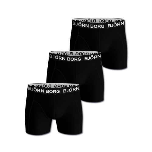 Björn Borg Boxer Solid 3-p Underwear Black Male