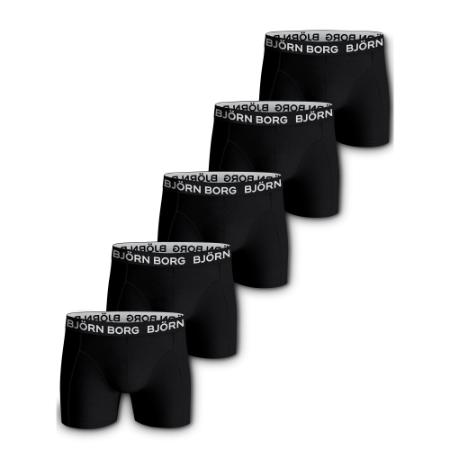 Björn Borg Boxer Solid 5-p Underwear Black Male