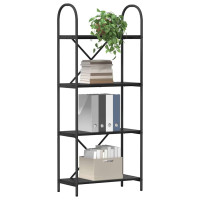 Produktbild för Hyllsystem Svart Ek 60 x 30 x 146 cm Konstruerat trä