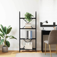 Produktbild för Hyllsystem Svart Ek 60 x 30 x 146 cm Konstruerat trä