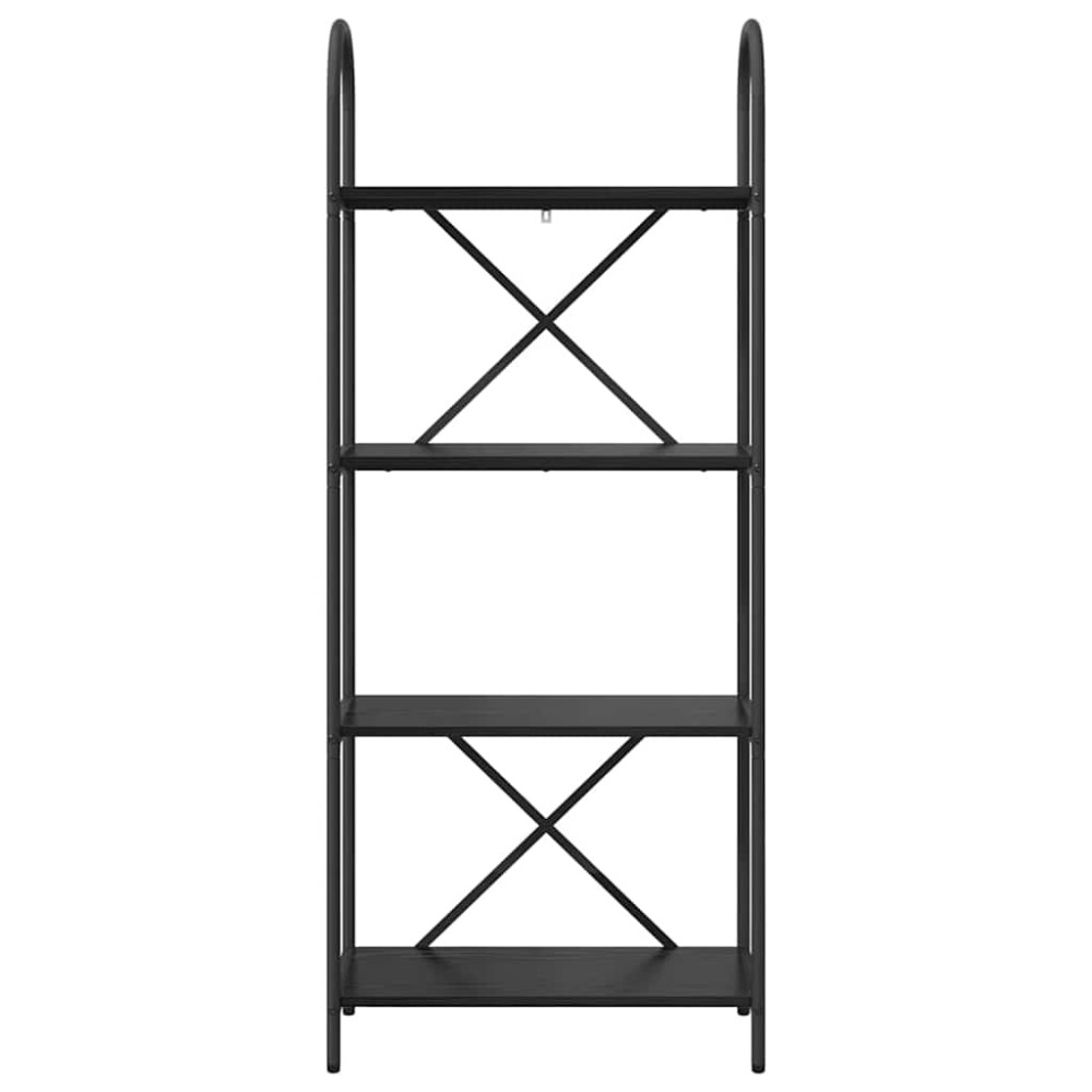 Produktbild för Hyllsystem Svart Ek 60 x 30 x 146 cm Konstruerat trä