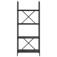 Produktbild för Hyllsystem Svart Ek 60 x 30 x 146 cm Konstruerat trä