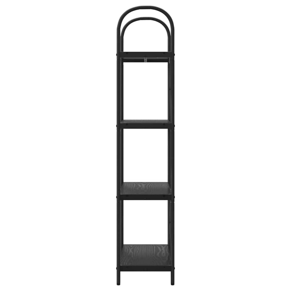 Produktbild för Hyllsystem Svart Ek 60 x 30 x 146 cm Konstruerat trä