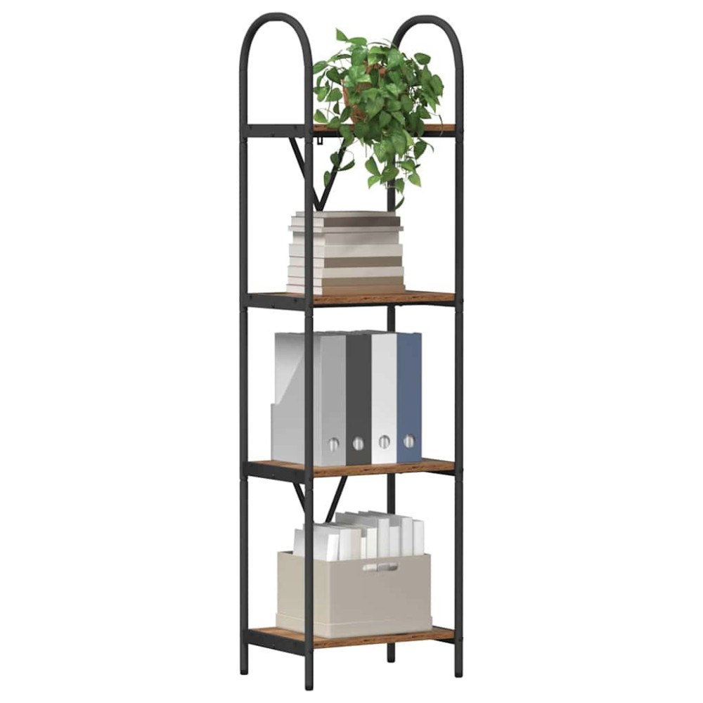 Produktbild för Hyllsystem Gammalt trä 40 x 30 x 146 cm Konstruerat trä