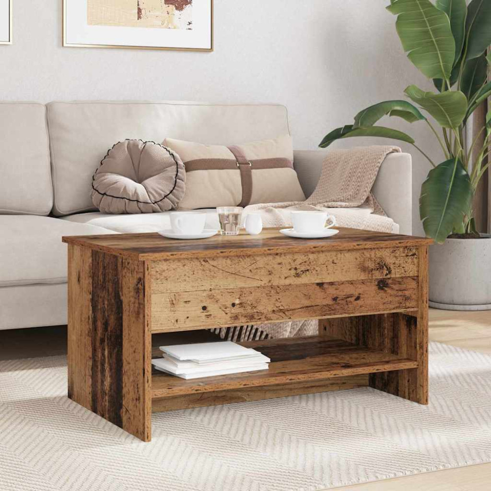 Produktbild för Kaffeebord Gammalt trä 80 x 50,5 x 41,5 cm Konstruerat trä