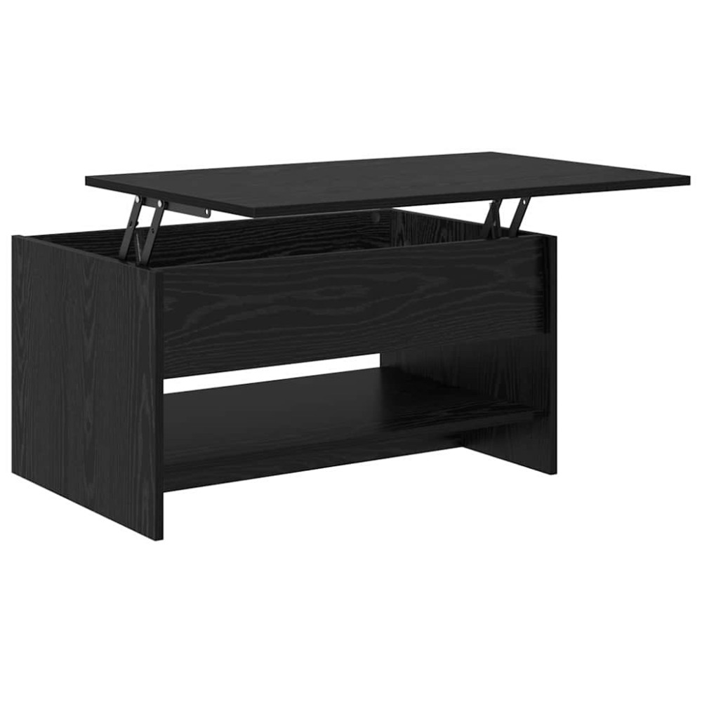Produktbild för Kaffeebord Svart Ek 80 x 50,5 x 41,5 cm Konstruerat trä