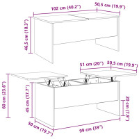 Produktbild för Kaffeebord Gammalt trä 102 x 50,5 x 46,5 cm Konstruerat trä